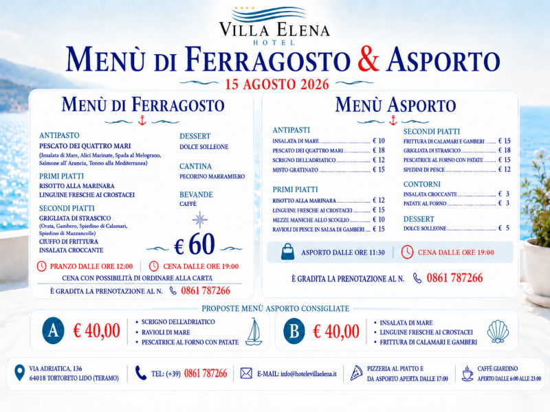 Ferragosto al Villa Elena & Asporto